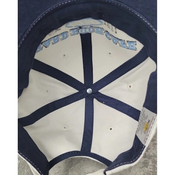 Vintage 90s Hard Rock Cafe Newport Beach Love all serve all Hat strap back white - Picture 8 of 12